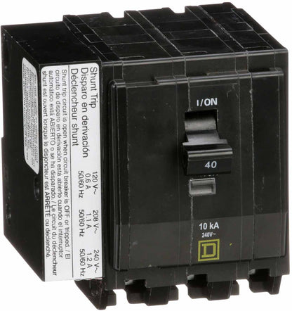 Square D QO3401021 Circuit Breaker | 240V 40A 3P 10kA@240V Plug-In QO Series