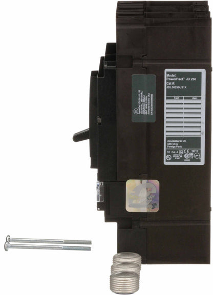 Square D JDL36250U31X Circuit Breaker | 600V 250A 3P 18kA@480V Feed-Thru Powerpact
