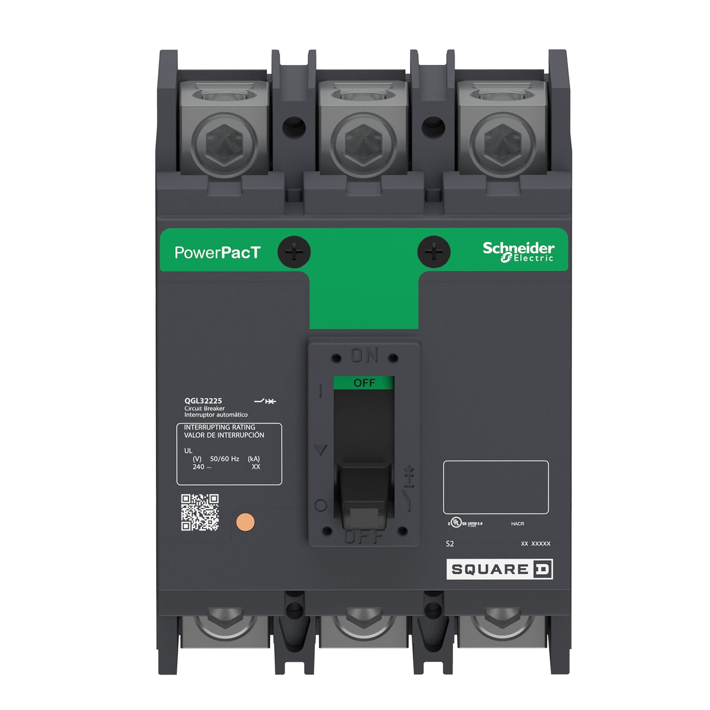 Square D QGL32225 Circuit Breaker | 240V 225A 3P 65kA@240V Feed-Thru Powerpact QGL