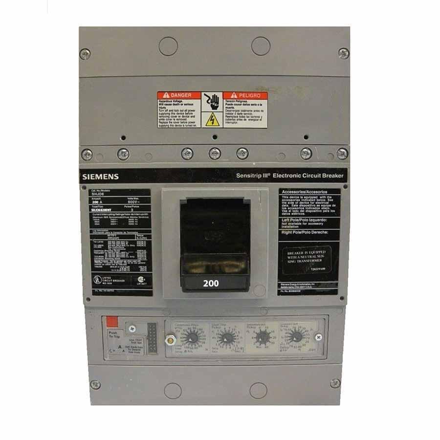 Siemens SHJD69200NT Circuit Breaker | 600V 200A 3P 35kA@480V Bolt-On Sentron Series