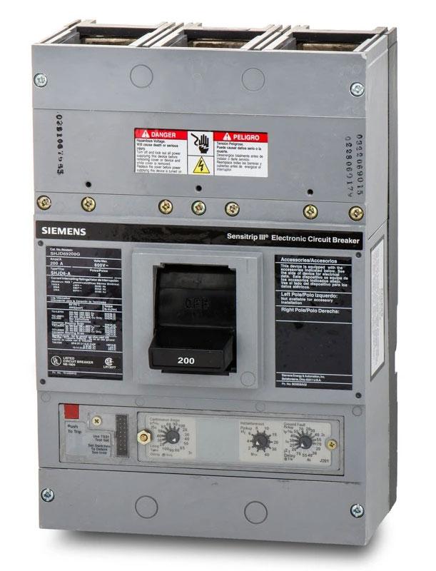 Siemens SHJD69200G Molded Case Circuit Breaker | 600V 200A 3P 35kA@480V Bolt-On Sentron Series