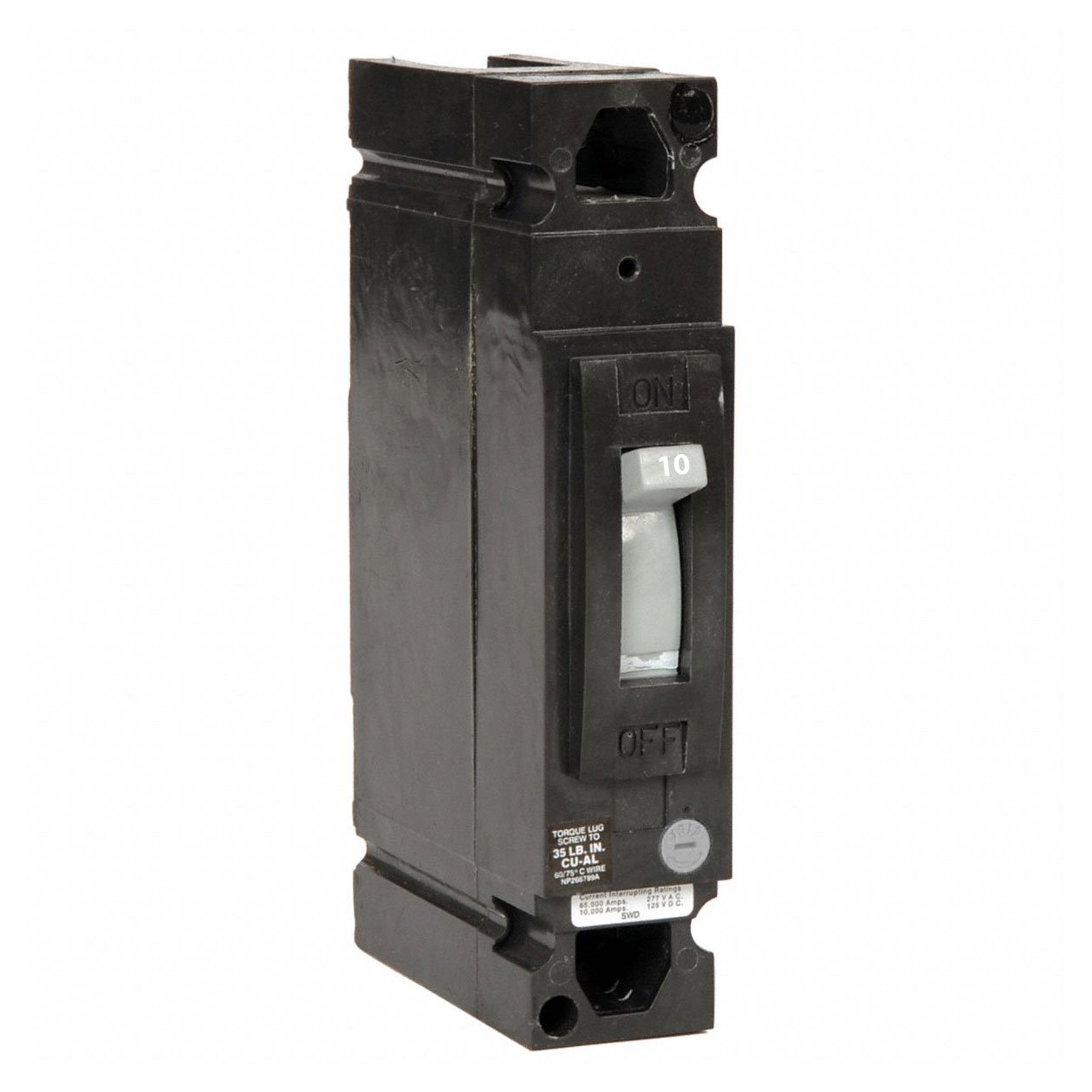General Electric TED113010WL Circuit Breaker | 277V 10A 1P 14kA@277V Feed-Thru E150 Line