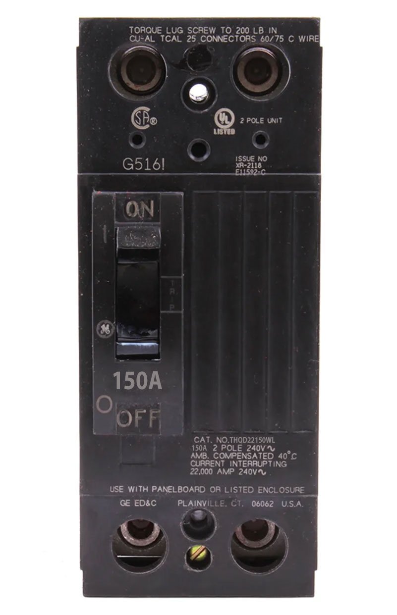 General Electric THQD22150 Circuit Breaker | 240V 150A 2P 22kA@240V Bolt-On Q-Line