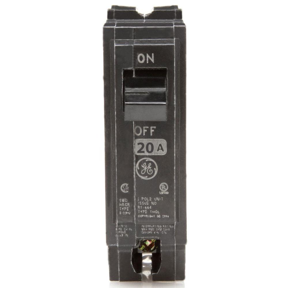 General Electric THQL1120 Circuit Breaker | 120V 20A 1P 10kA@120V Plug-In Q-Line
