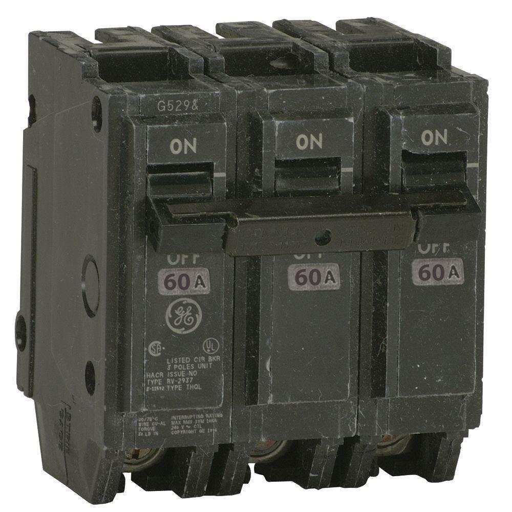 General Electric THQL32060 Circuit Breaker | 240V 60A 3P 10kA@240V Plug-In Q-Line