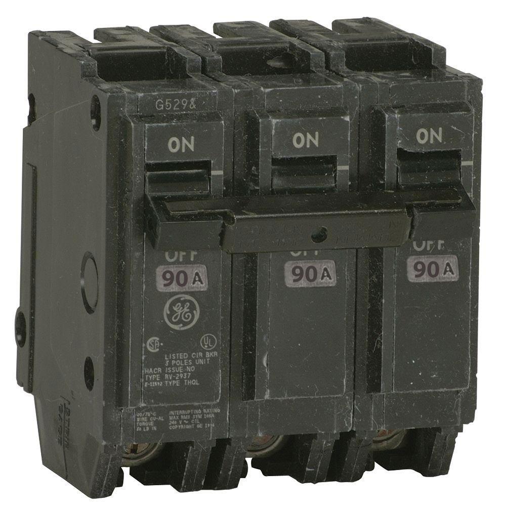 General Electric THQL32090 Circuit Breaker | 240V 90A 3P 10kA@240V Plug-In Q-Line
