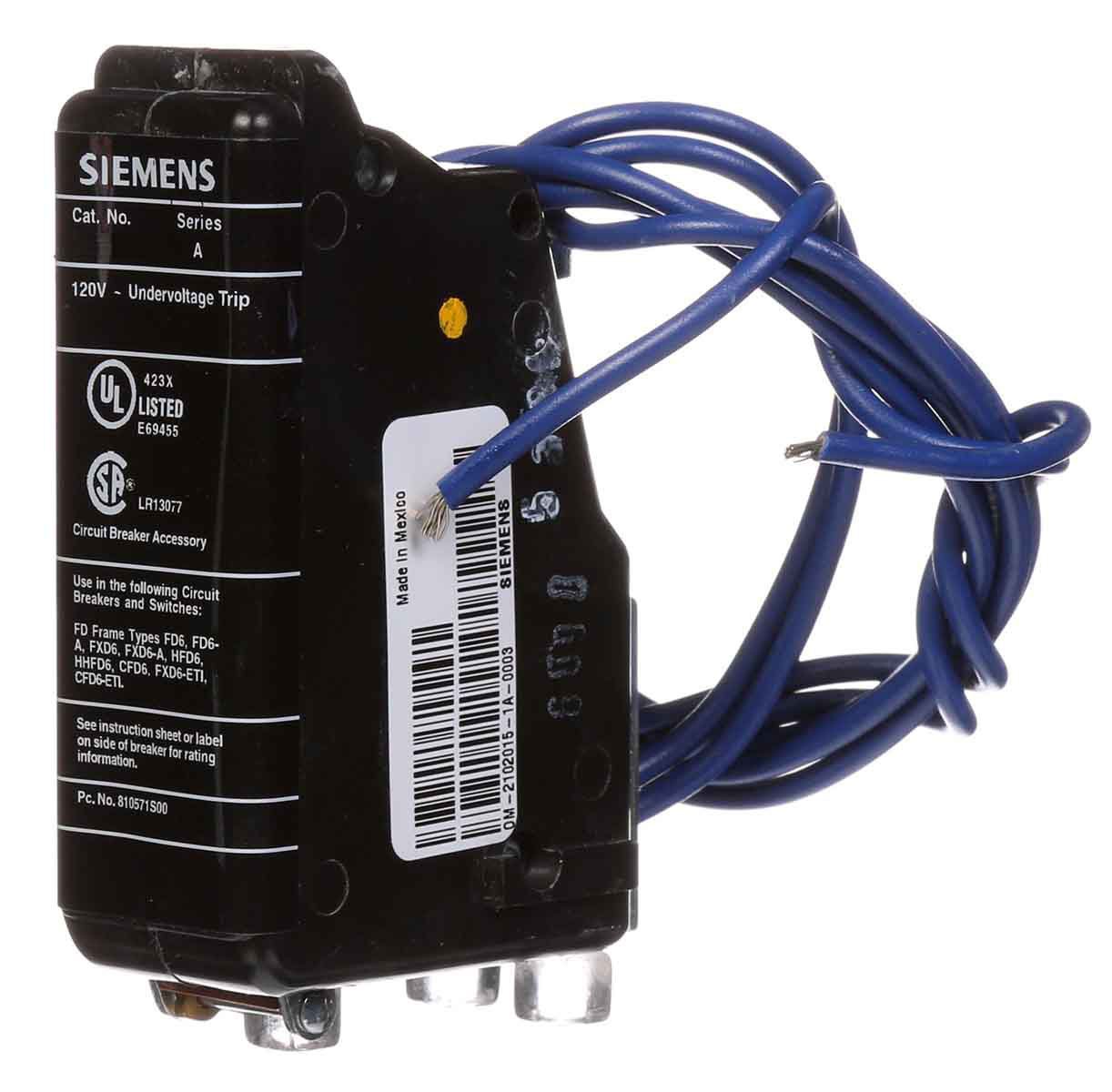 Siemens U06ED60 Circuit Breaker Under Voltage Release 480/480V Sentron Series