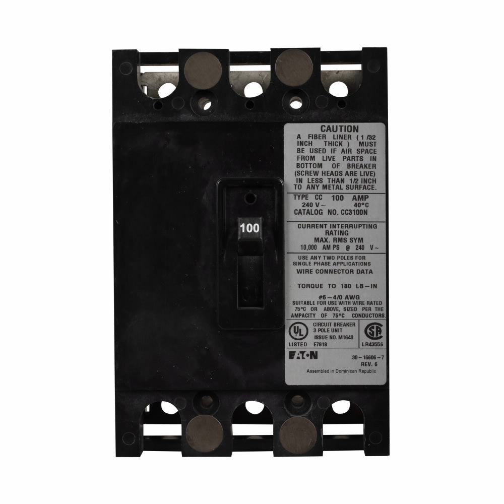 CC3125N Cutler Hammer Molded Case Circuit Breaker CC Series 125A 240V - Essential Electric Supply