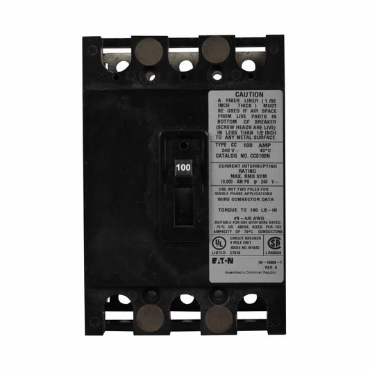 CC3125N Cutler Hammer Molded Case Circuit Breaker CC Series 125A 240V - Essential Electric Supply