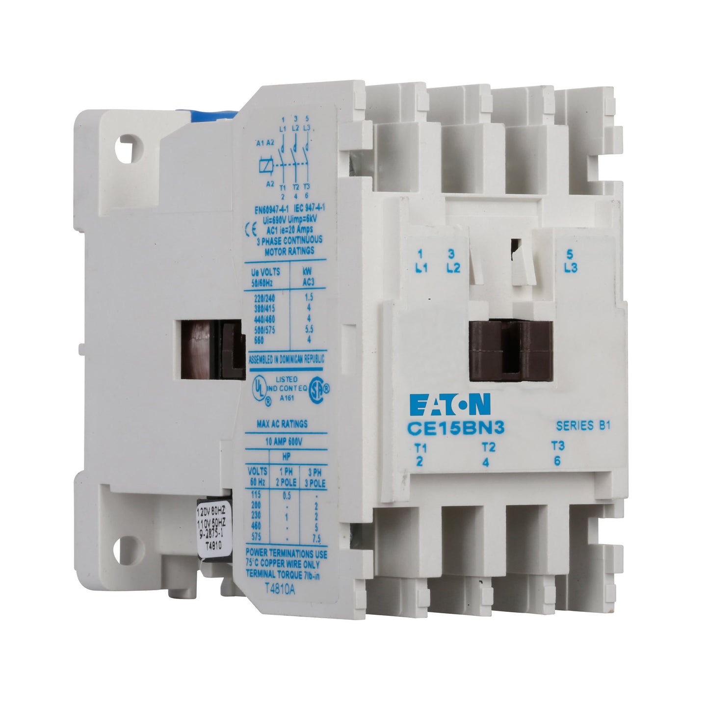 CE15BNS2AB Cutler Hammer Freedom Series Contactor 600V 10A 120V Coil - Essential Electric Supply