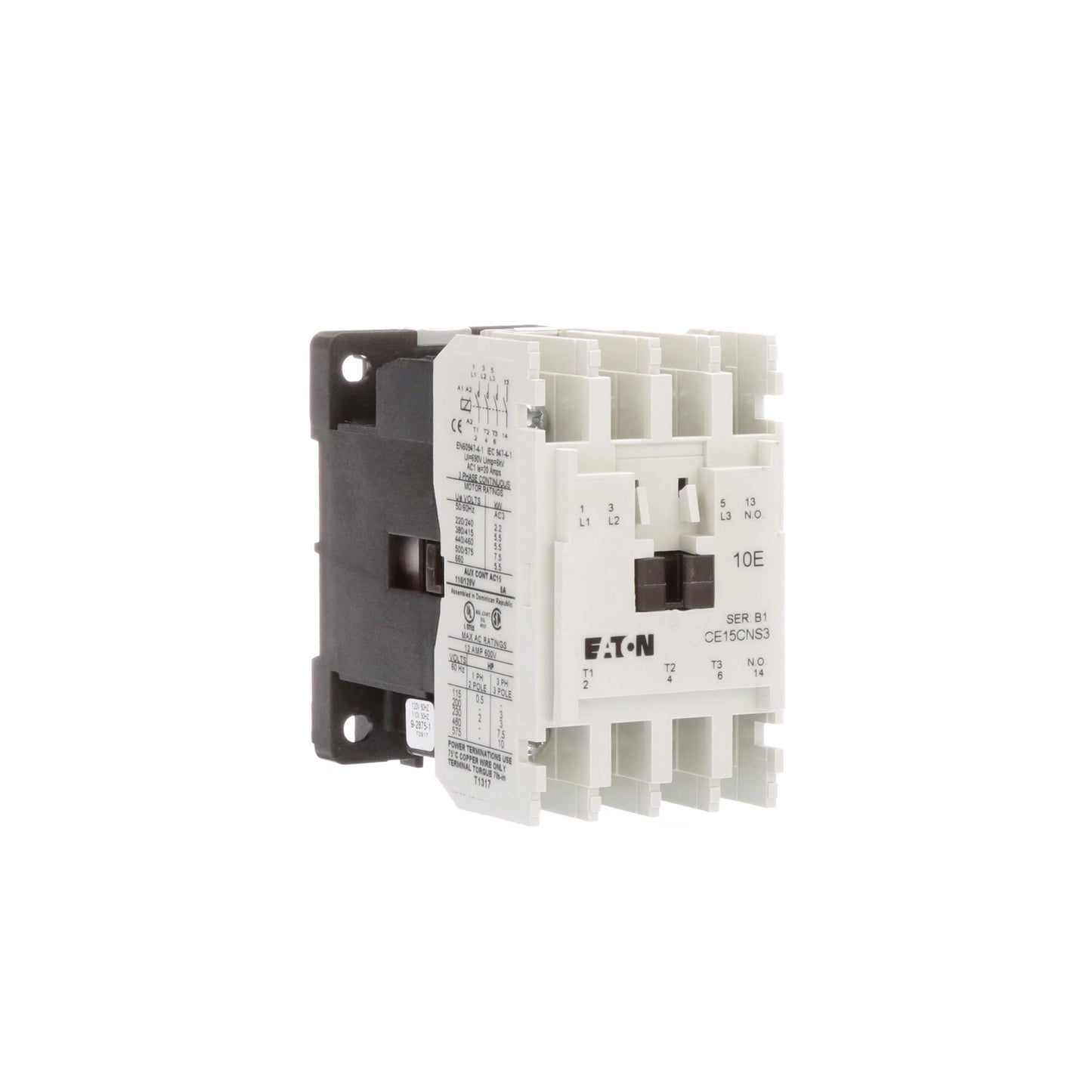 Cutler Hammer CE15CNS3AB Contactor | 3P 3Ph 600V 12A 110V Coil Freedom Series