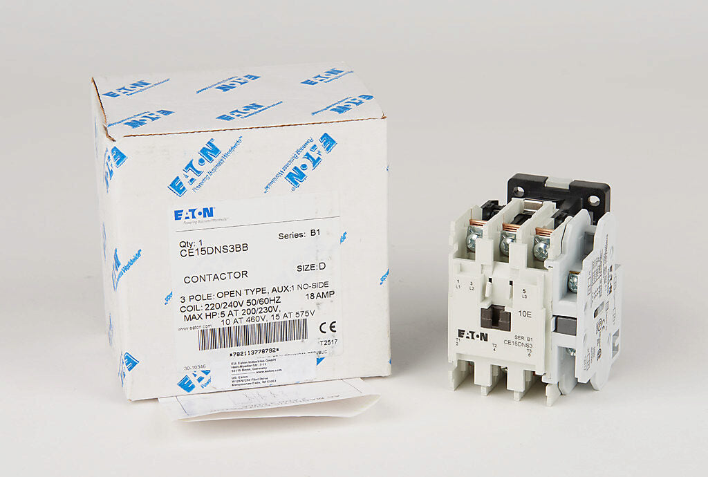 Cutler Hammer CE15DNS3BB Contactor | 3P 3Ph 600V 18A 220V Coil Freedom Series