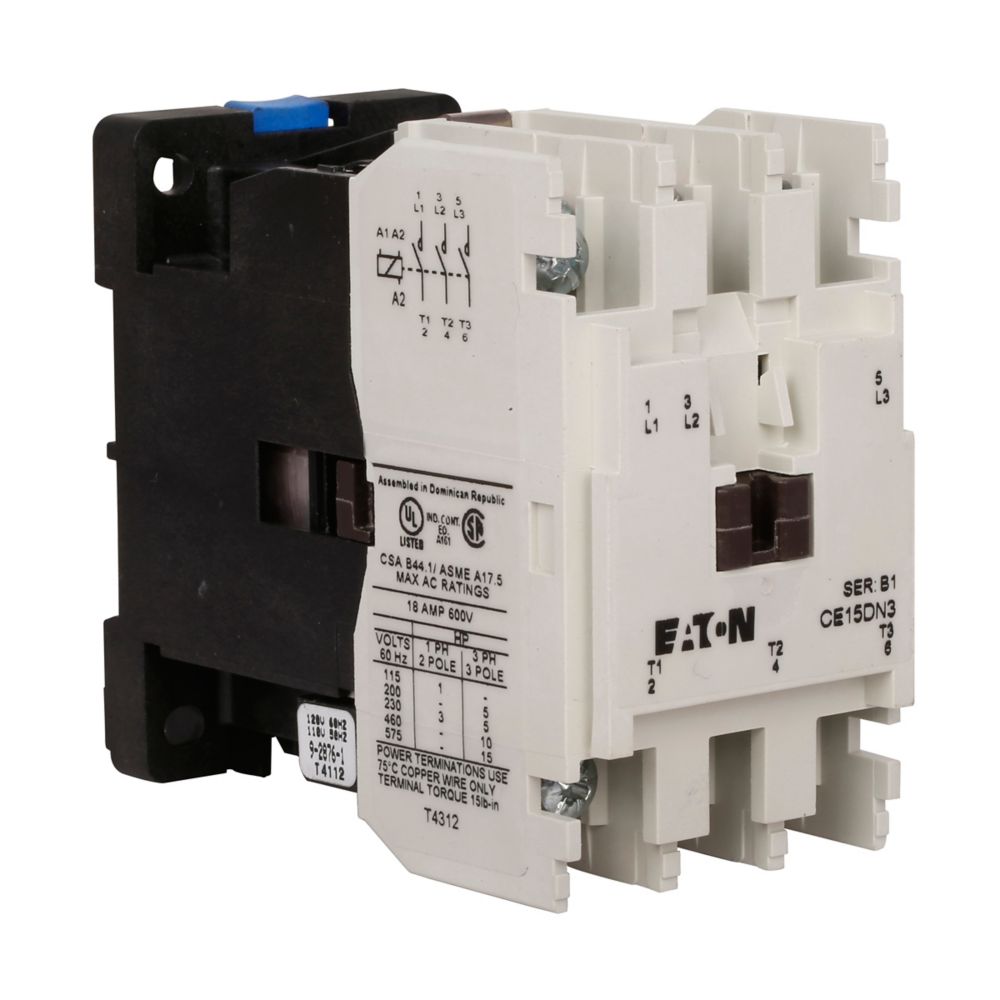 Cutler Hammer CE15ENS3AB Contactor | 3P 3Ph 600V 25A 110V Coil Freedom Series