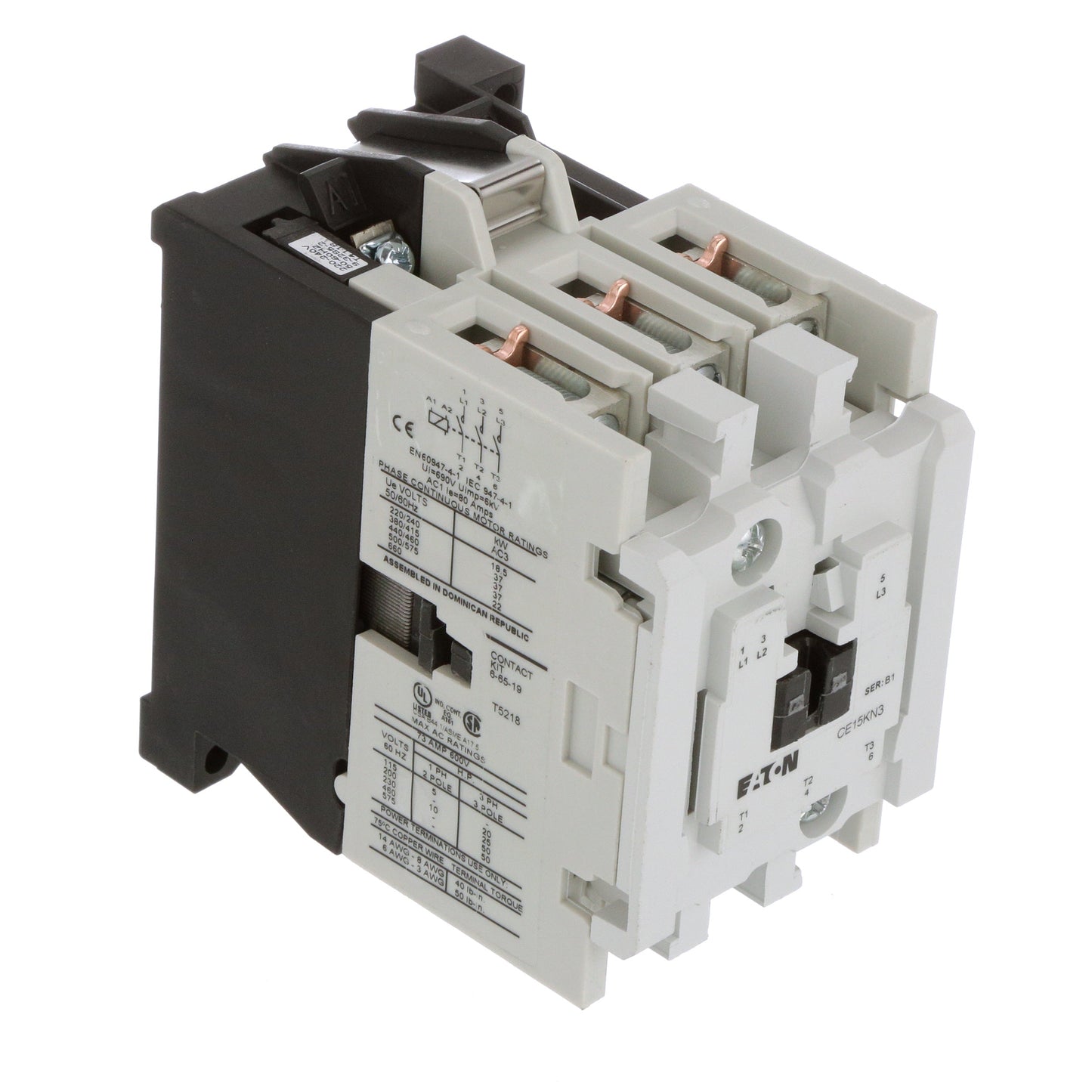 Cutler Hammer CE15KN3BB Contactor | 3P 3PH 600V 73A 220V Coil