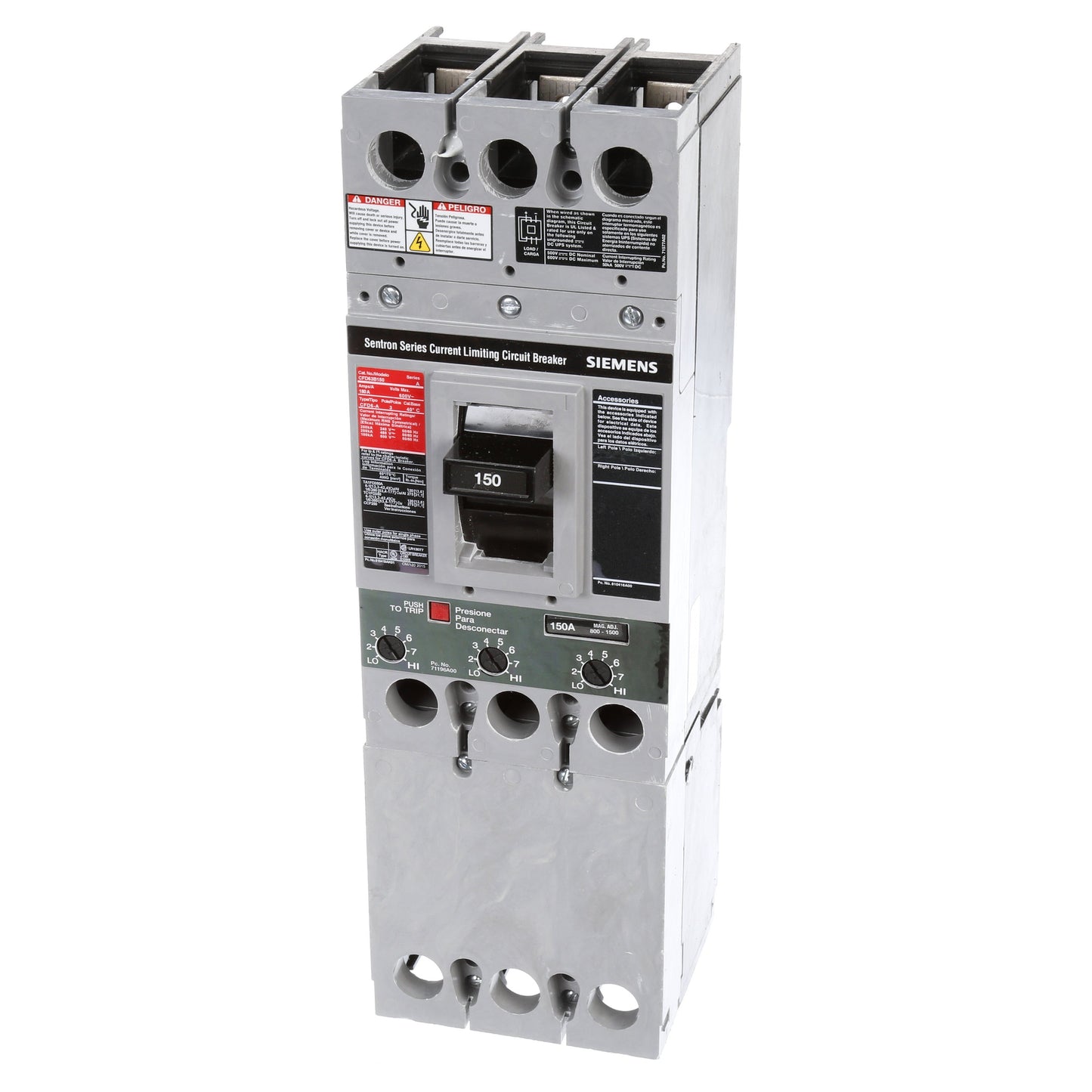 Siemens CFD63B150 Circuit Breaker | Sentron Series CFD 600V 150A
