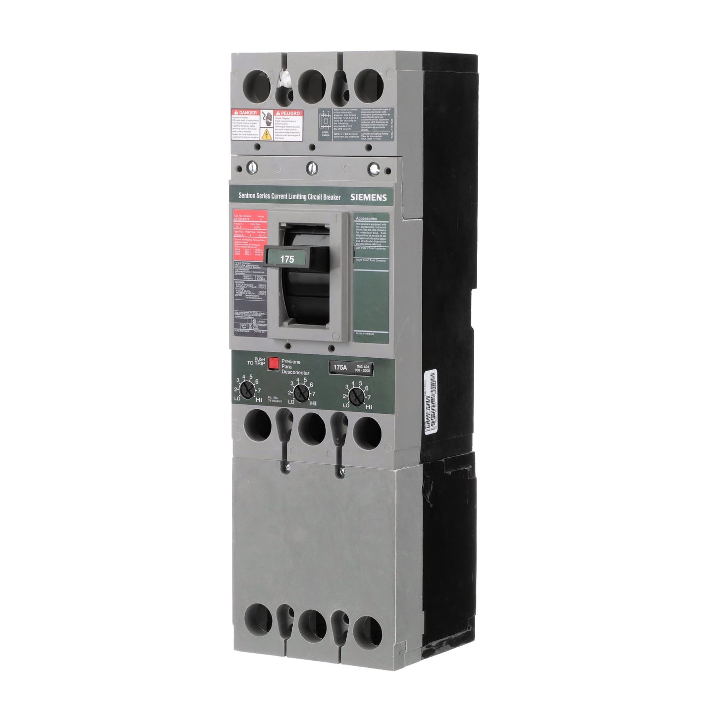 Siemens CFD63B175 Circuit Breaker | Sentron Series CFD 600V 175A