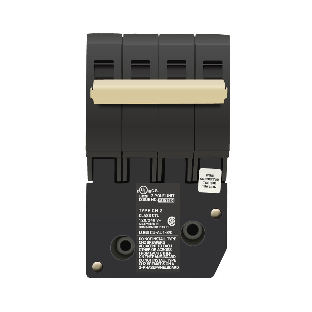 Cutler Hammer CH2150 Circuit Breaker | 240V 150A 2P 10kA@240V Plug-In CH Series