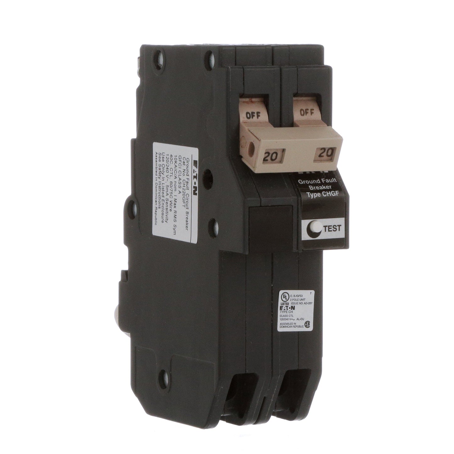 Eaton CH220GFT Circuit Breaker | CH Series CH 240V 20A