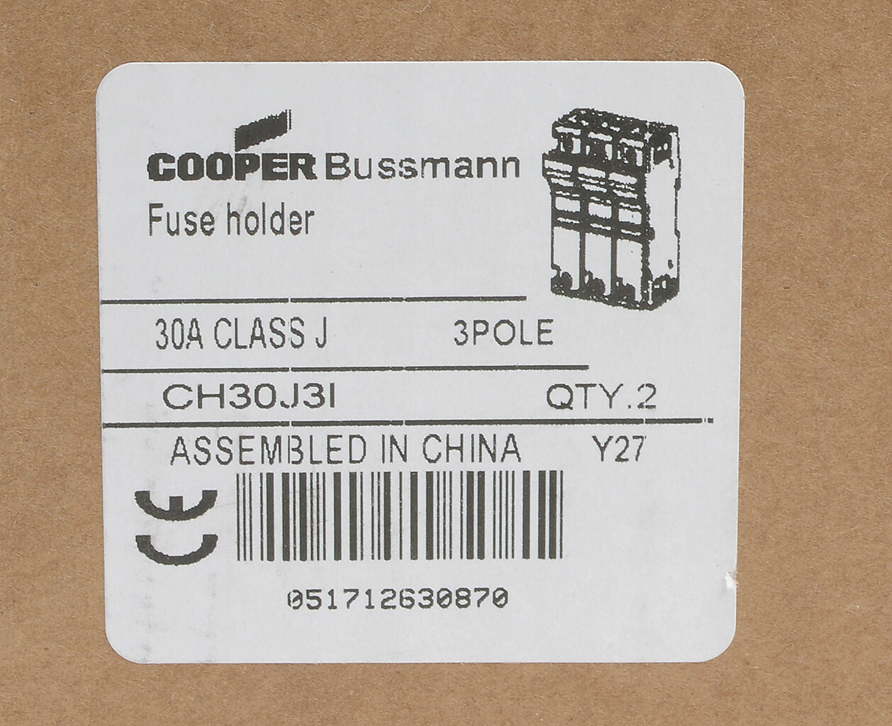 Bussmann CH30J3I Fuse Block 30A CH Series
