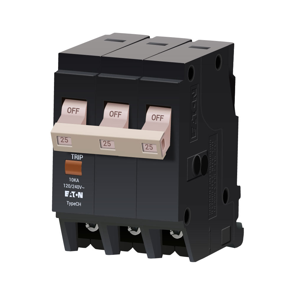 Cutler Hammer CH325 Circuit Breaker | 240V 25A 3P 10kA@240V Plug-In CH Series