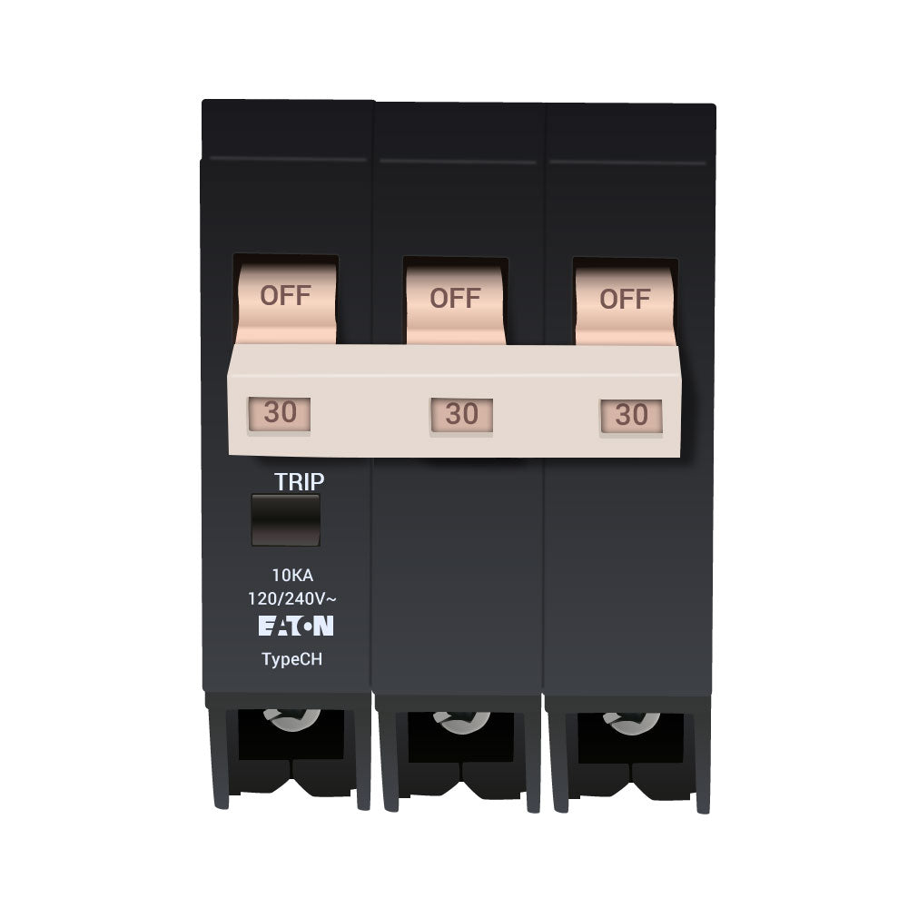 Cutler Hammer CH330 Circuit Breaker | 240V 30A 3P Plug-In 10kA@240V CH Series