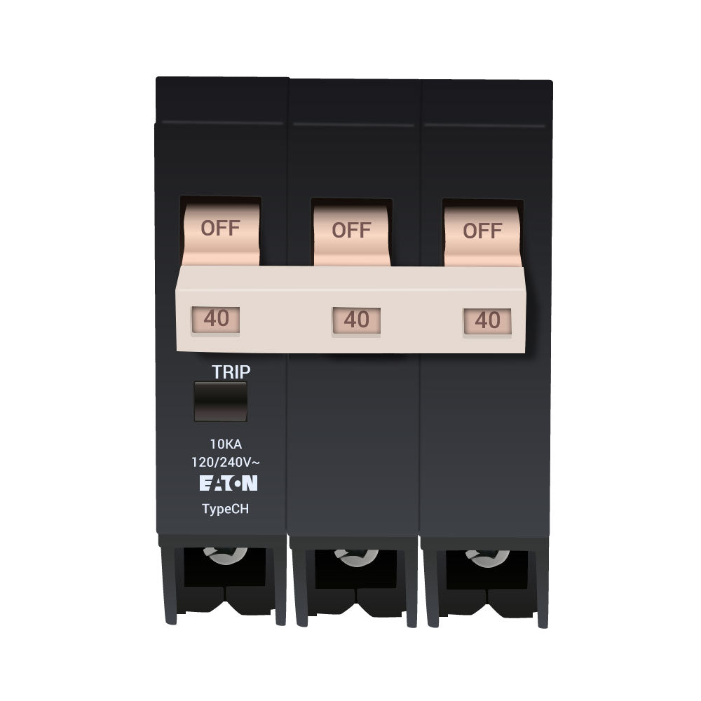 Eaton CH340 Circuit Breaker | 240V 40A 3P 10kA@240V Plug-In CH Series