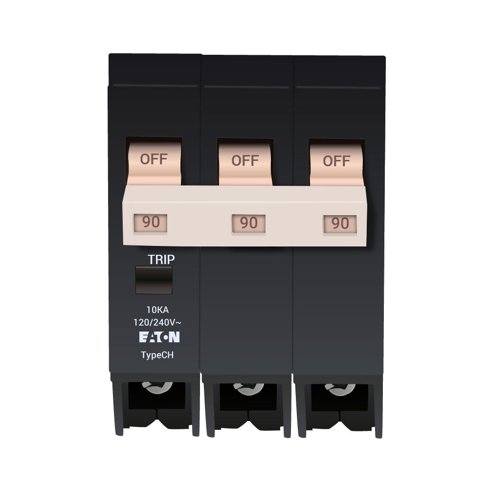 Cutler Hammer CH390 Circuit Breaker | 240V 90A 3P 10kA@240V Plug-In CH Series