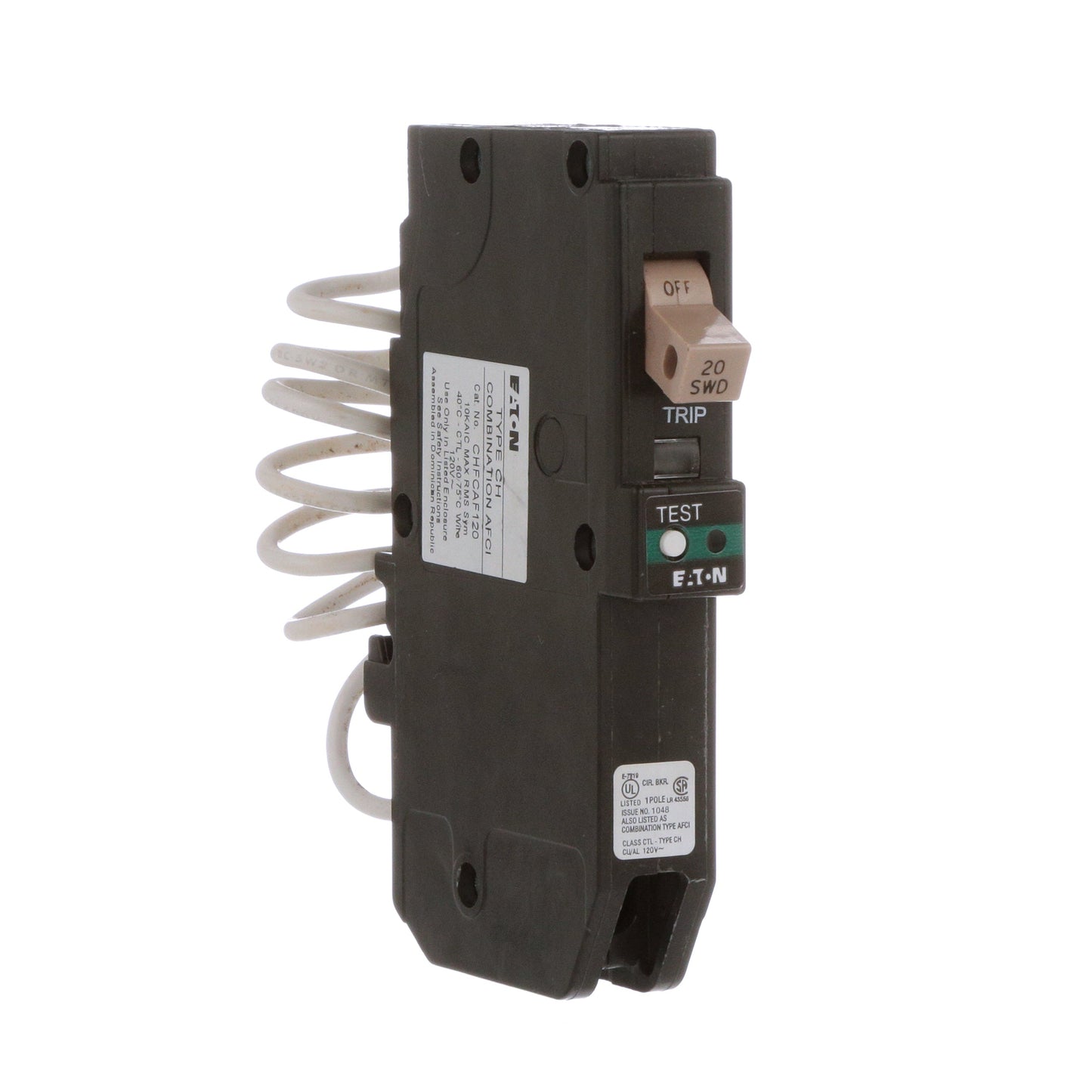 Eaton CHFCAF120 Circuit Breaker | 120V 20A 1P 10kA@120V Plug-In CH Series