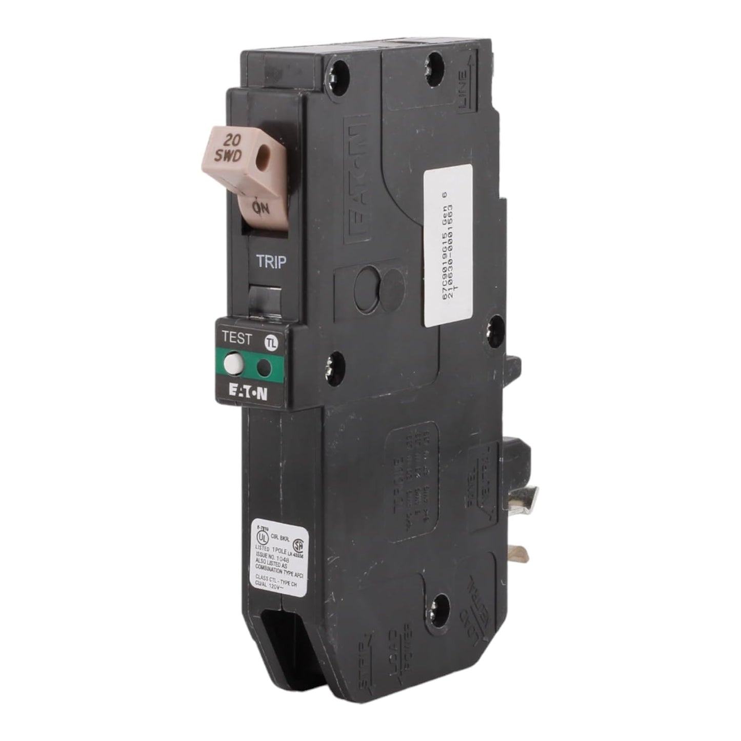 Eaton CHFP120AF Circuit Breaker | 2V 20A 1P 10kA@120V Plug-In CH Series