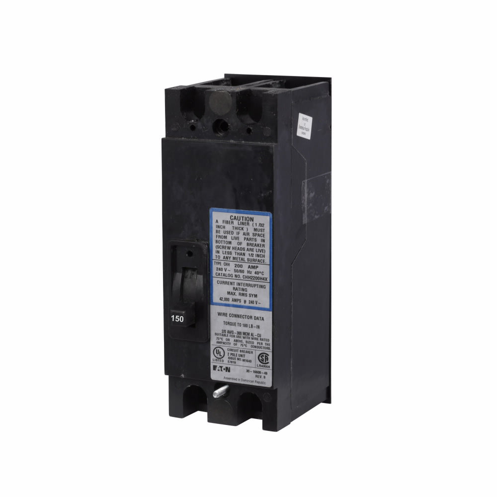 Cutler Hammer CHH2150H4X Molded Case Circuit Breaker | 240V 150A 2P 42kA@240V Bolt-On CHH Series