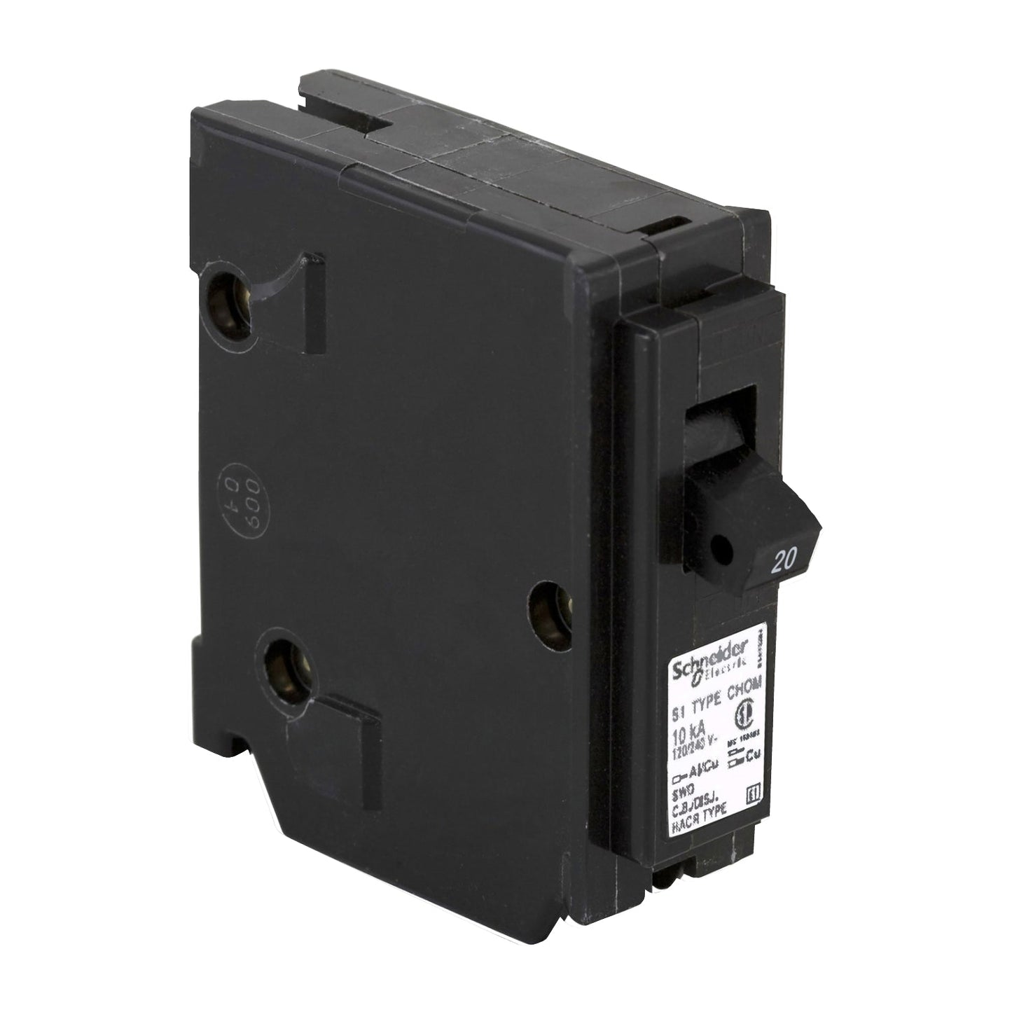 CHOM120CP - Schneider Electric Plug-In 240V 20A 1 pole circuit breaker 10kA@120V - Essential Electric Supply