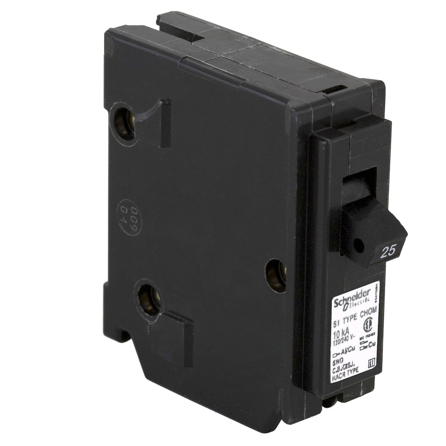 CHOM125 - Schneider Electric Plug-In 120V 25A 1 pole circuit breaker 10kA@120V - Essential Electric Supply
