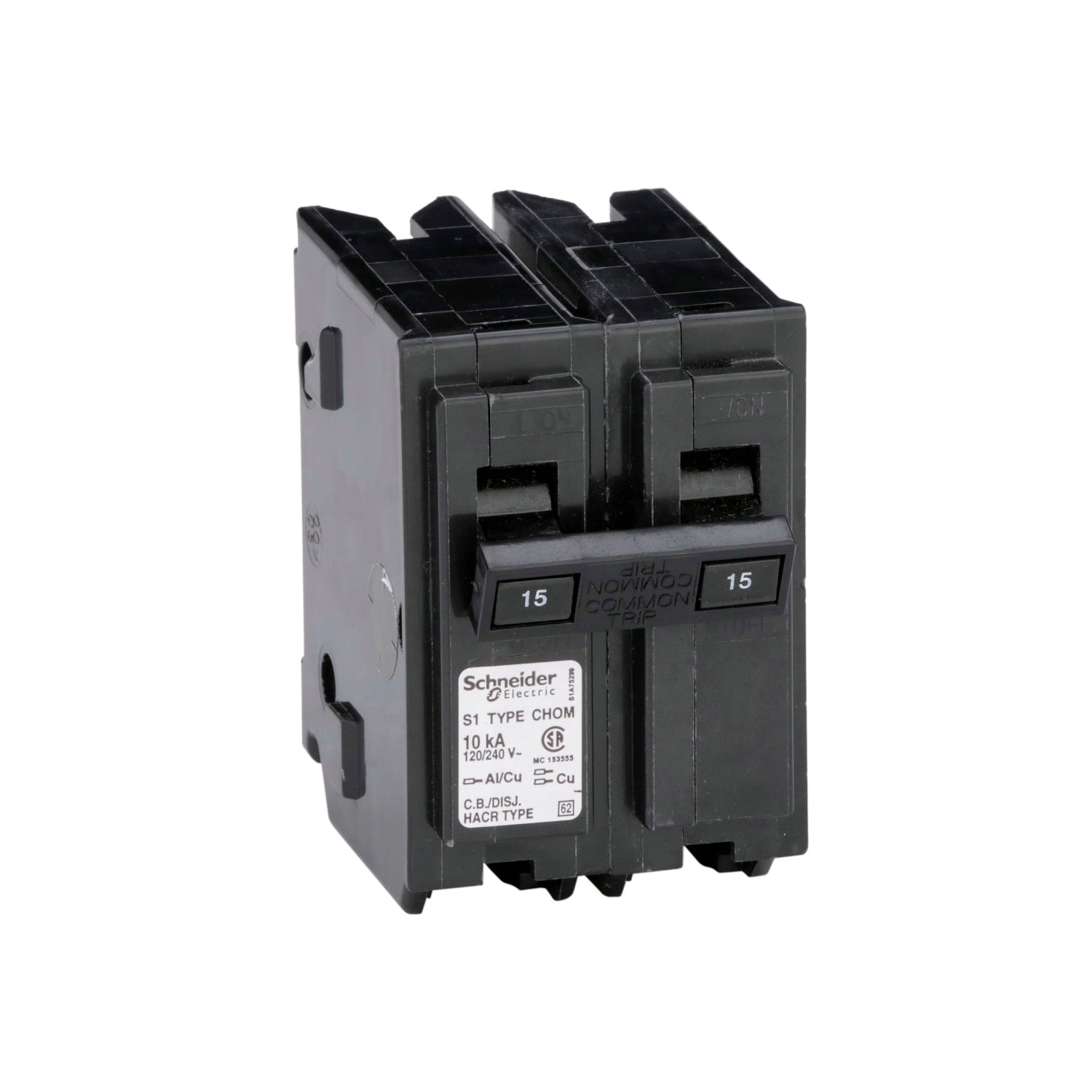 CHOM215 - Schneider Electric Plug-In 240V 15A 2 pole circuit breaker 10kA@240V - Essential Electric Supply