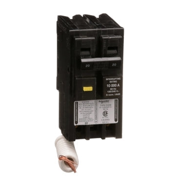 CHOM220GFI - Schneider Electric Plug-In 240V 20A 2 pole circuit breaker 10kA@240V - Essential Electric Supply