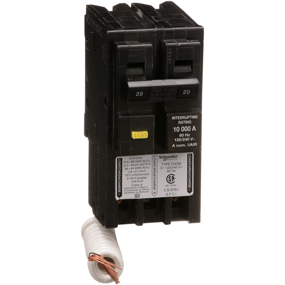 Schneider Electric CHOM220GFI Circuit Breaker | HOMELINE HOM 240V 20A