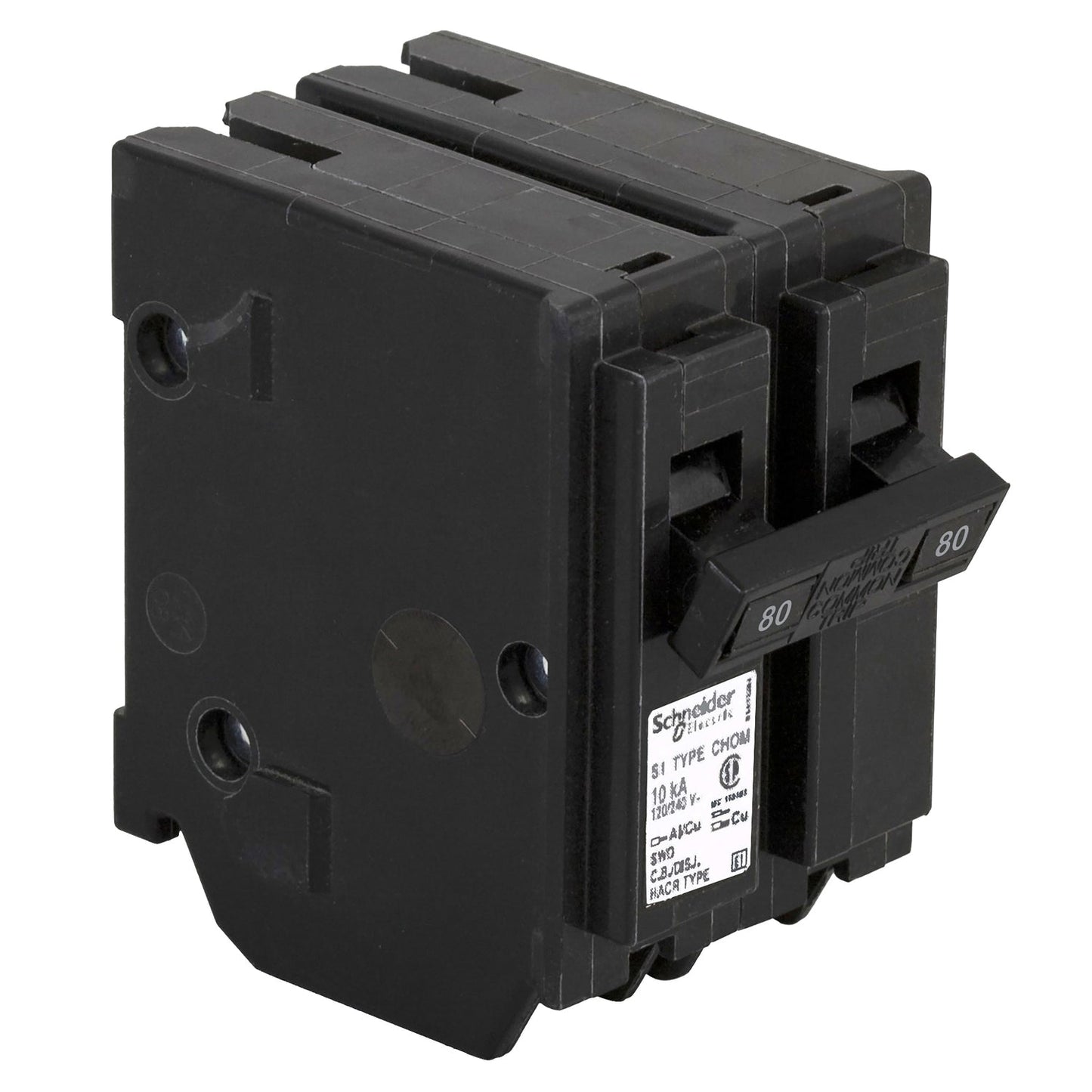 CHOM280 - Schneider Electric Plug-In 240V 80A 2 pole circuit breaker 10kA@240V - Essential Electric Supply