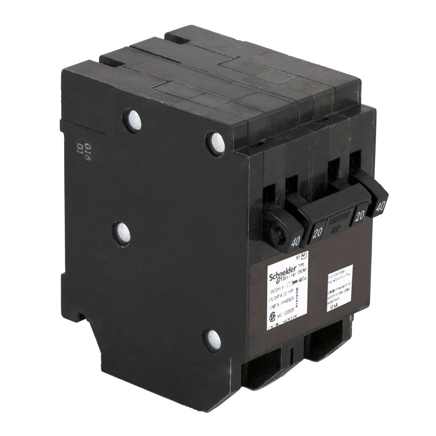 CHOMT2020240 - Schneider Electric Plug-In 240V 40A 4 pole circuit breaker 10kA@240V - Essential Electric Supply