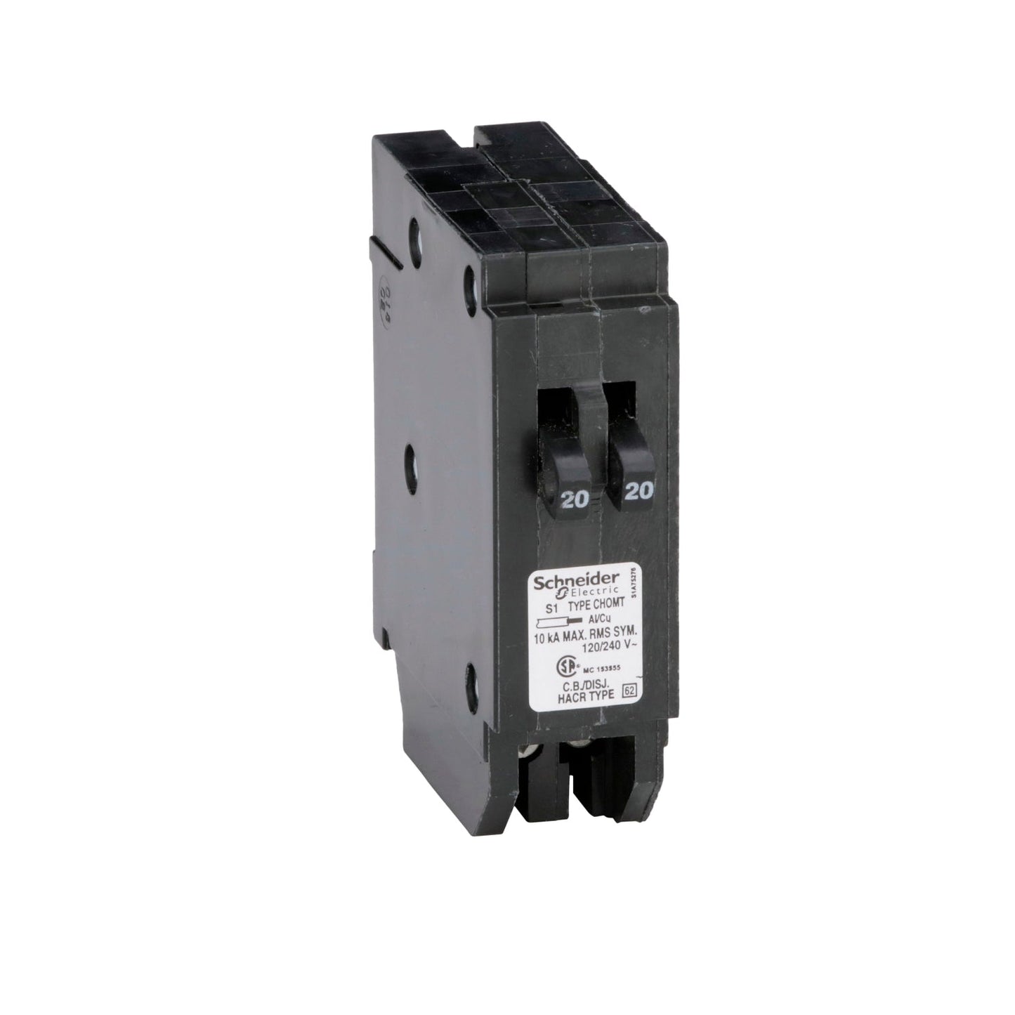 CHOMT2020 - Schneider Electric Plug-In 120V 20A 1 pole circuit breaker 10kA@120V - Essential Electric Supply