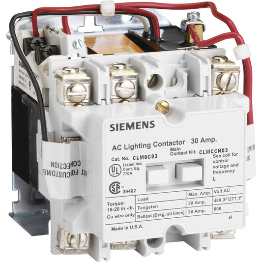 Siemens CLM0C04024 Contactor | 600V 3P 30A 4P 24V Coil