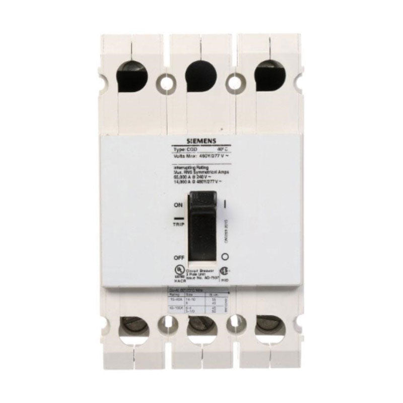 Siemens CQD330 Circuit Breaker | 480V 30A 3P 14kA@480V Feed-Thru CQD Series