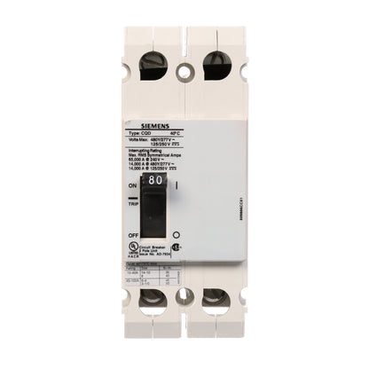 Siemens CQD280 Circuit Breaker | 480V 80A 2P 14kA@480V Feed-Thru CQD Series