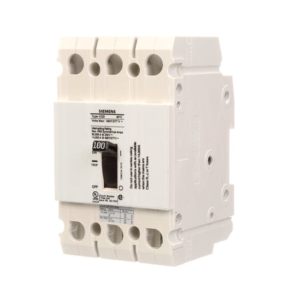 Siemens CQD3100 Circuit Breaker | 480V 100A 3P 14kA@480V Feed-Thru CQD Series