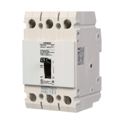 Siemens CQD315 Circuit Breaker | 480V 15A 3P 14kA@480V Feed-Thru CQD Series