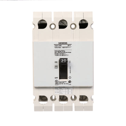 Siemens CQD320 Circuit Breaker | 480V 20A 3P 14kA@480V Feed-Thru CQD Series