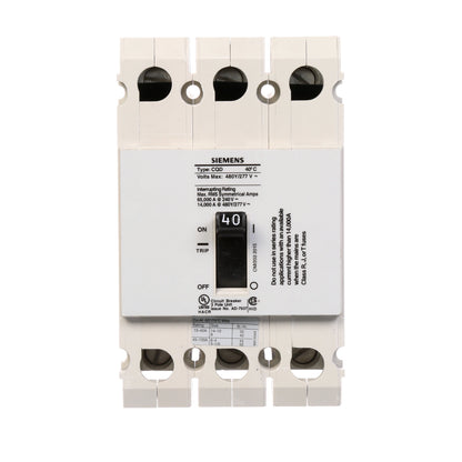 Siemens CQD340 Circuit Breaker | 480V 40A 3P 14kA@480V Feed-Thru CQD Series