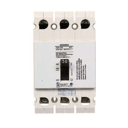 Siemens CQD350 Circuit Breaker | 480V 50A 3P 14kA@480V Feed-Thru CQD Series
