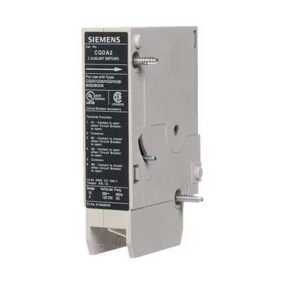 Siemens CQDA2 Circuit Breaker Auxiliary 2A/2B Sentron Series