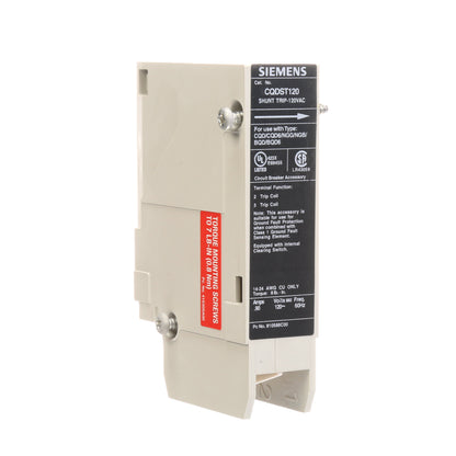 Siemens CQDST120 Circuit Breaker Shunt Trip 120V Sentron Series