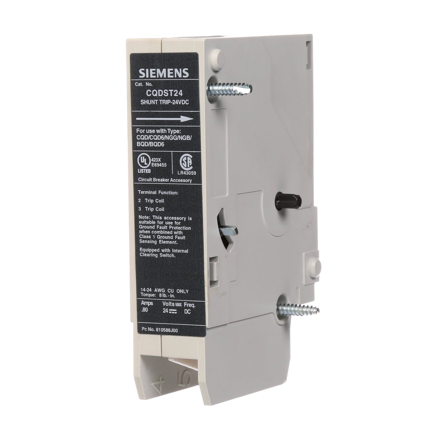 Siemens CQDST24 Circuit Breaker Shunt Trip | 24V CQD Sentron Series