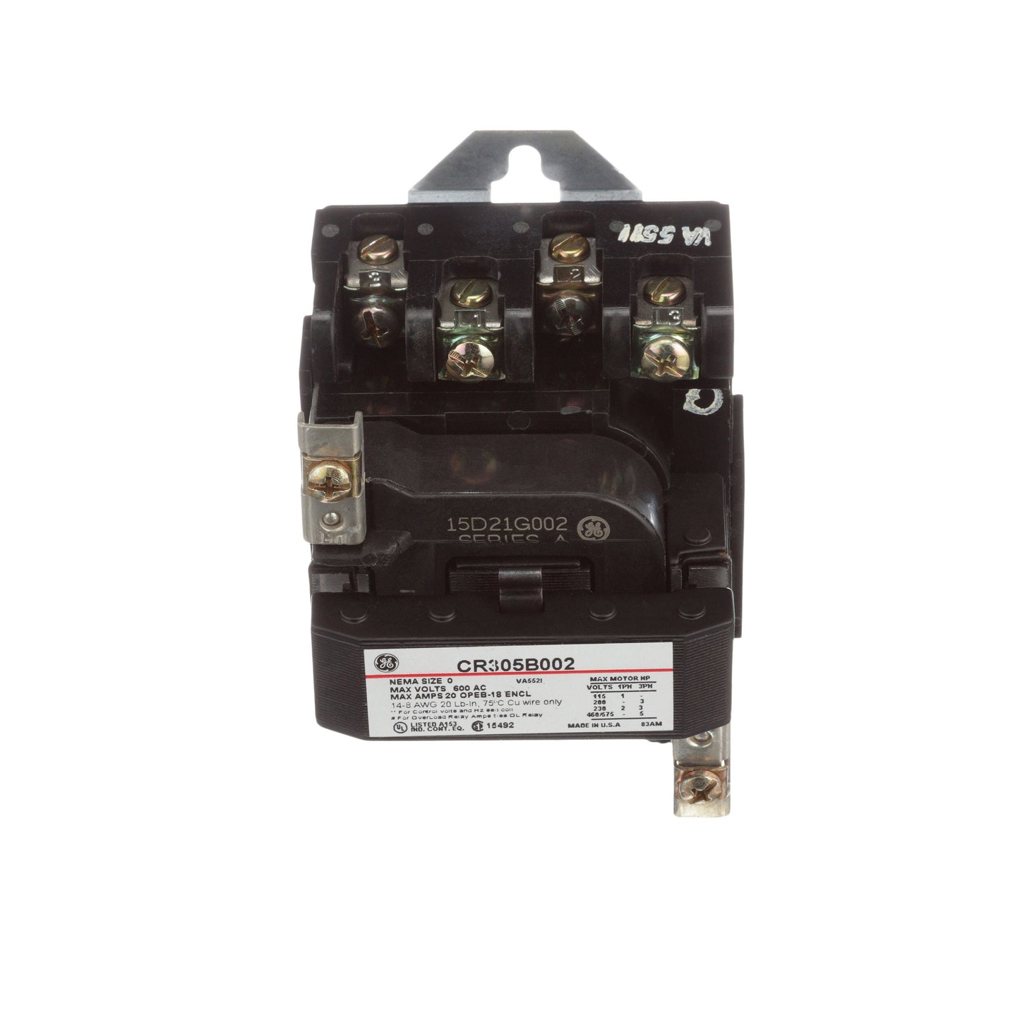 General Electric CR305B002 Contactor | 3P 3PH 600V 20A 115V 300-Line